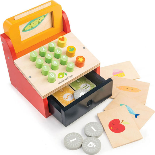 Tender Leaf Toys Дървена Касова Машина С Дървени Пари За 3+ Години
