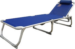 Summer Club Foldable Aluminum Beach Sunbed Blue with Pillow 188x58x30cm