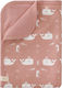 Fresk Blanket Nursery Swaddling Blankets Whale Cotton Pink 80x100cm