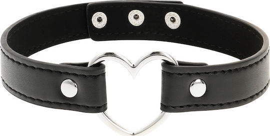 Coquette Hand Crafted Choker Heart Collar in Black Color