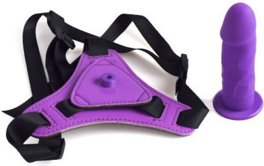 Toyz4lovers Real Safe Hot Stuff Harness with Dildo Purple