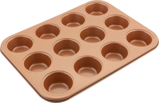 Lamart Copper Backform Törtchen/Muffins Aluminium 12 Plätze 35x26x3cm 1cm