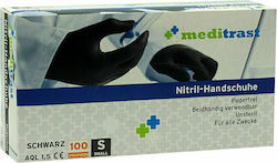 Meditrast Nitril-Handschuhe Гащеризони Нитрил Без прах в Черно цвят 100бр