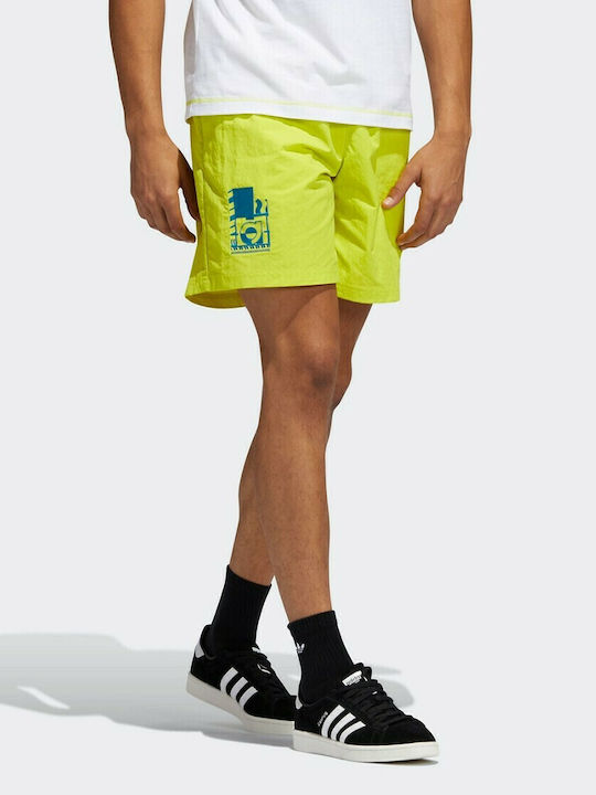 Adidas Emblem Men's Sports Monochrome Shorts Yellow