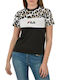 Anokia Women's T-shirt Animal Print Black