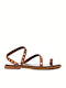 Migato Women's Flat Sandals in Tabac Brown Color