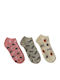 Kal-tsa Girls 3 Pack Ankle Socks Multicolour