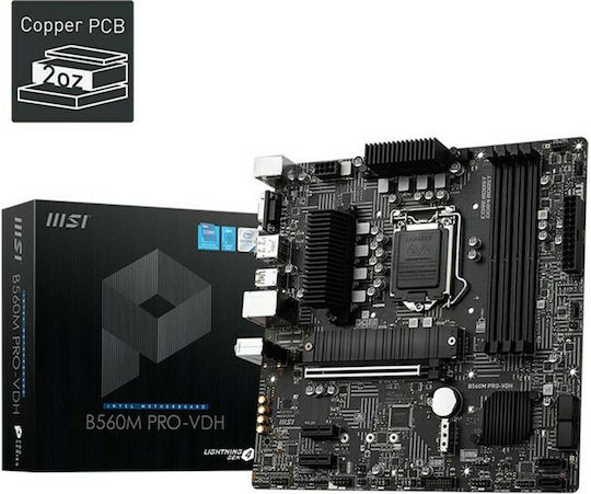 MSI B560M PRO-VDH Mainboard Micro ATX mit Intel 1200 Sockel