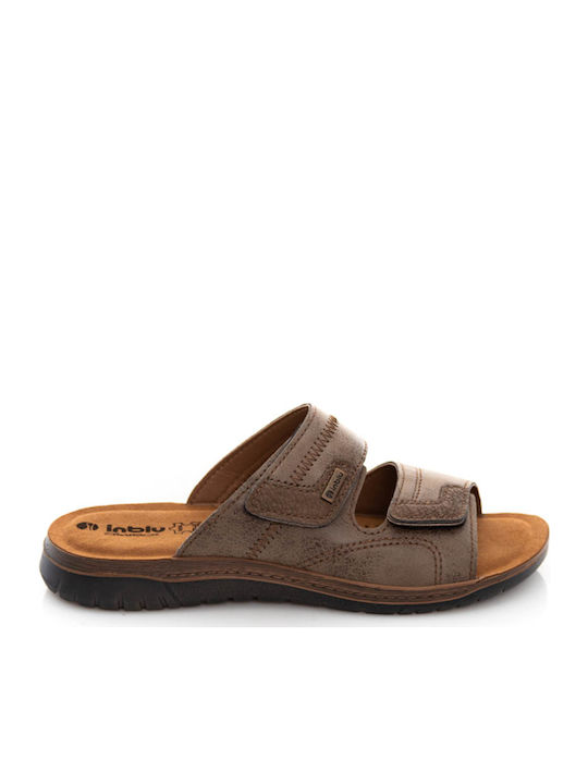 Inblu ID024F01 Men's Leather Sandals Brown