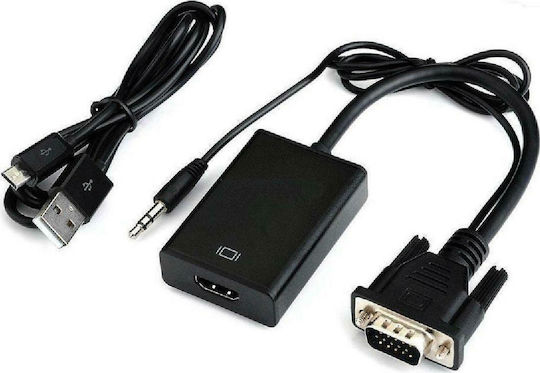 Powertech Converter VGA female to HDMI / 3.5mm male 1pcs CAB-H139