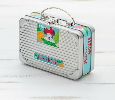 Christening Favor in Small Suitcase Minnie Tropical made of Metal 18pcs