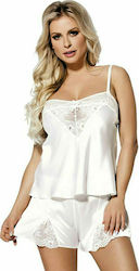 Dkaren Zala Set Sexy Σετ Εσωρούχων Plus Size Λευκό