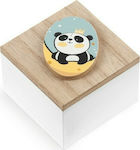 Christening Favor with Box Panda made of Wood 5cm