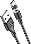 Hoco X52 Sereno Magnetic / Regular USB 2.0 Cable USB-C male - USB-A male Black 1m