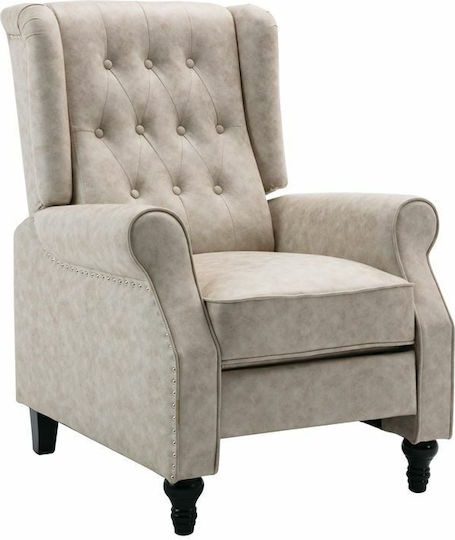 Relax με Υποπόδιο Chester 78x85x104cm Antique Εκρού Relax με Υποπόδιο Chester 78x85x104cm Antique Εκρού