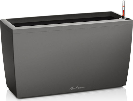 Lechuza Cararo Charcoal Metallic Self-watering Planter Box Plastic Gray 75x30x42.5cm.