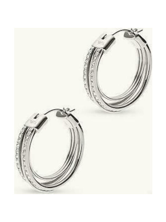 Emporio Armani Earrings Hoops made of Steel with Stones EGS2195040