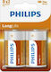 Philips LongLife Μπαταρίες Zinc D 1.5V 2τμχ