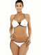 Marko Padded Bikini Set Bra & Slip Bottom with Laces Janette M-547 White 128592