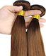 Bioshev Professional Haarteile mit Clip mit Echthaar in Kastanie Farbe 50cm 4.0