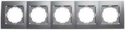Geyer Nilson Schalterrahmen 5-fach Horizontale Montage in Silber Farbe 24160095