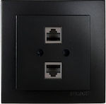 Geyer Nilson Complete Double Telephone Socket Black 24221041