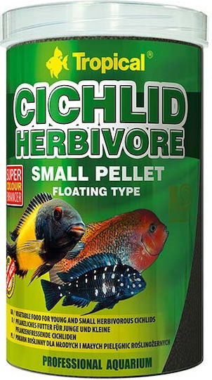 Tropical Herbivore Food for Cichlid Fish in Granules with Spirulina 1000ml