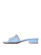 Leder Sandalen Hellblau
