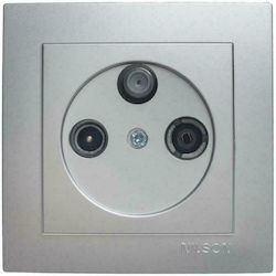 Nilson TV, Satellite, and Radio Antenna Socket Aerial in Silver color 24131038