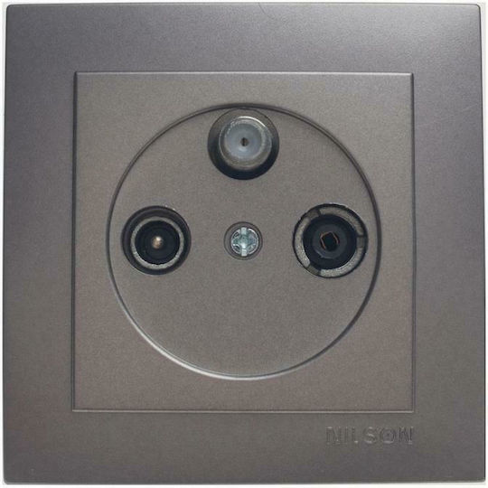 Nilson TV, Satellite, and Radio Antenna Socket Aerial in Gray color 24161038