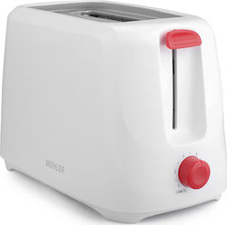 Muhler MT-969 Φρυγανιέρα 2 Θέσεων 800W Λευκή
