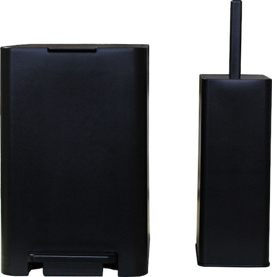 Viomes 85.185285/1 Plastic Toilet Brush and Basket Set Soft Close 7lt Black