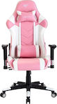 Havit GC932 Καρέκλα Gaming Δερματίνης με Ρυθμιζόμενα Μπράτσα Λευκό/Ροζ