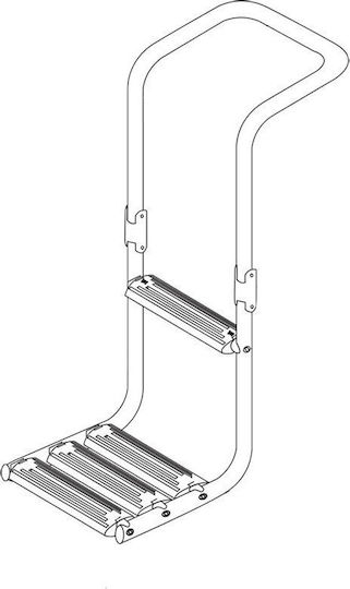Lalizas 2 Steps Boat Ladder Submersible Ladder with Inox 316 Platform