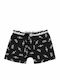 Sidney Men's Boxer Black with Patterns