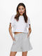 Only Women's Summer Crop Top Cotton Short Sleeve White