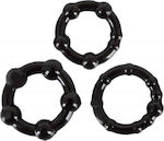 Toyz4lovers Timeless Stud Cock Rings Black 3pcs