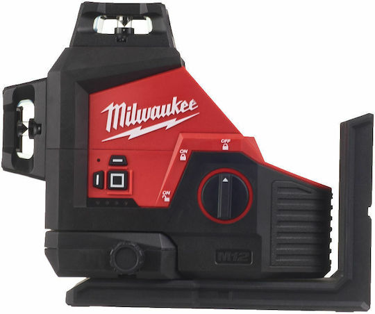 Milwaukee M12 3PL-0C Αυτορυθμιζόμενο Περιστροφικό Αλφάδι Laser Πράσινης Δέσμης με Εύρος Εργασίας 38m