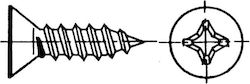 Lalizas Screw Λαμαρινόβιδα Σταυρωτή Φρεζάτη 4,8x25mm Inox 316 DIN 7982 / ISO 7050