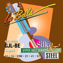 La Bella Gypsy Jazz Silk & Steel GJL-BE Strings 11 - 51 Acoustic Guitar La Bella Gypsy Jazz Silk & Steel GJL-BE Strings 11 - 51 Acoustic Guitar