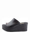 Ragazza Women's Leather Platform Wedge Sandals Black