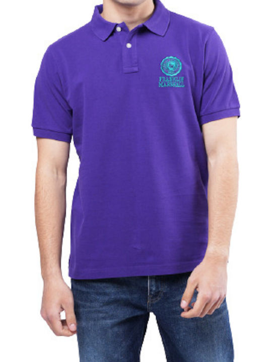 Franklin & Marshall Men's Athletic Short Sleeve Blouse Polo Purple