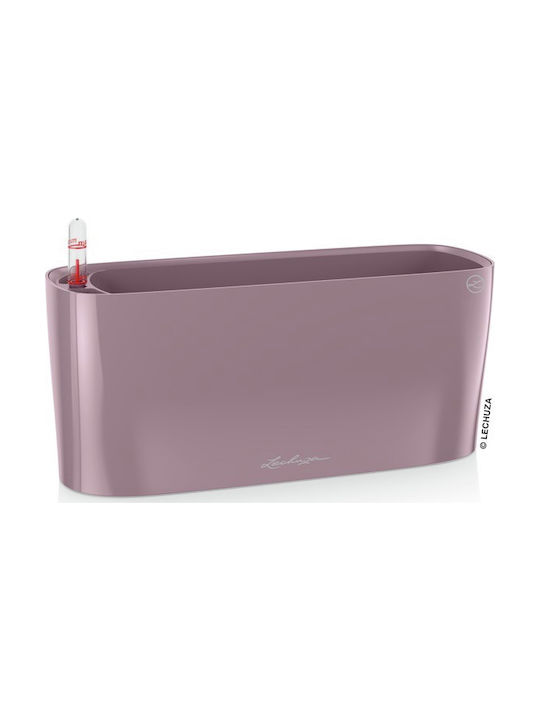 Lechuza Delta Pastel Violet HighGloss Αυτοποτιζόμενη Ζαρντινιέρα Πλαστική Ροζ 40x14.6x18εκ.