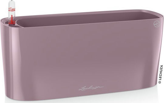 Lechuza Delta Pastel Violet HighGloss Αυτοποτιζόμενη Ζαρντινιέρα Πλαστική Ροζ 40x14.6x18εκ.