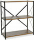 Octava Floor Metal / Chipboard Bookcase Walnut 66x30x85cm