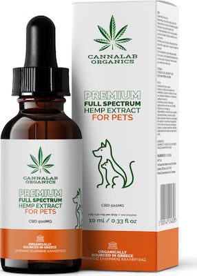 Cannalab Organics Full Spectrum 5% CBD Ulei de canabis pentru câini 10ml 04-05-P-19/002467BO