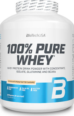 Biotech USA 100% Pure Whey Proteină din Zer Fără gluten cu Aromă de Ciocolată și unt de arahide 2.27kg