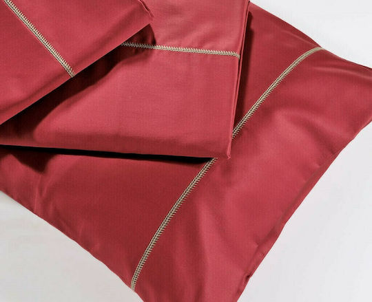 Down Town Home S250 Σετ Μαξιλαροθήκες με Φάσα 09 Red 52x75εκ.