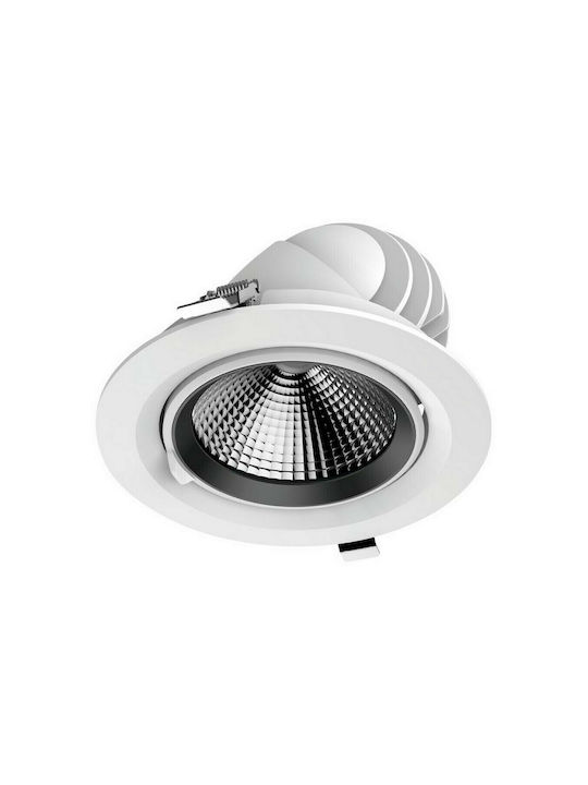 Geyer Round Recessed LED Panel 35W with Warm White Light 18x18cm