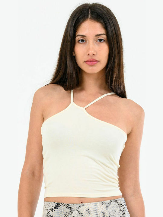 Women's Summer Crop Top with Straps Vanilla